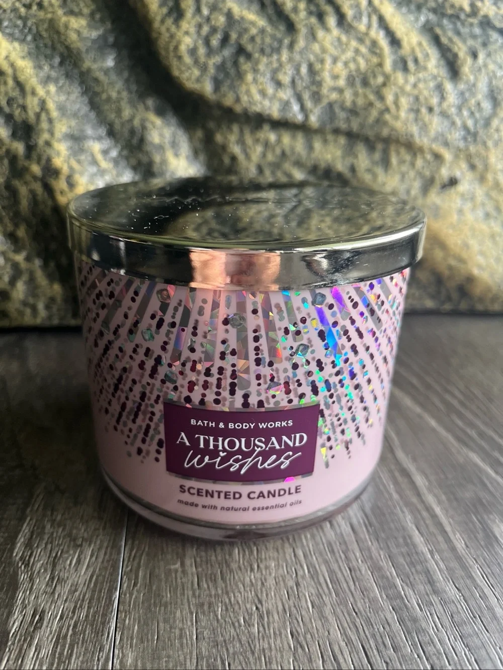 Bath & Body Works A Thousand Wishes Pink and Silver Scented Candle